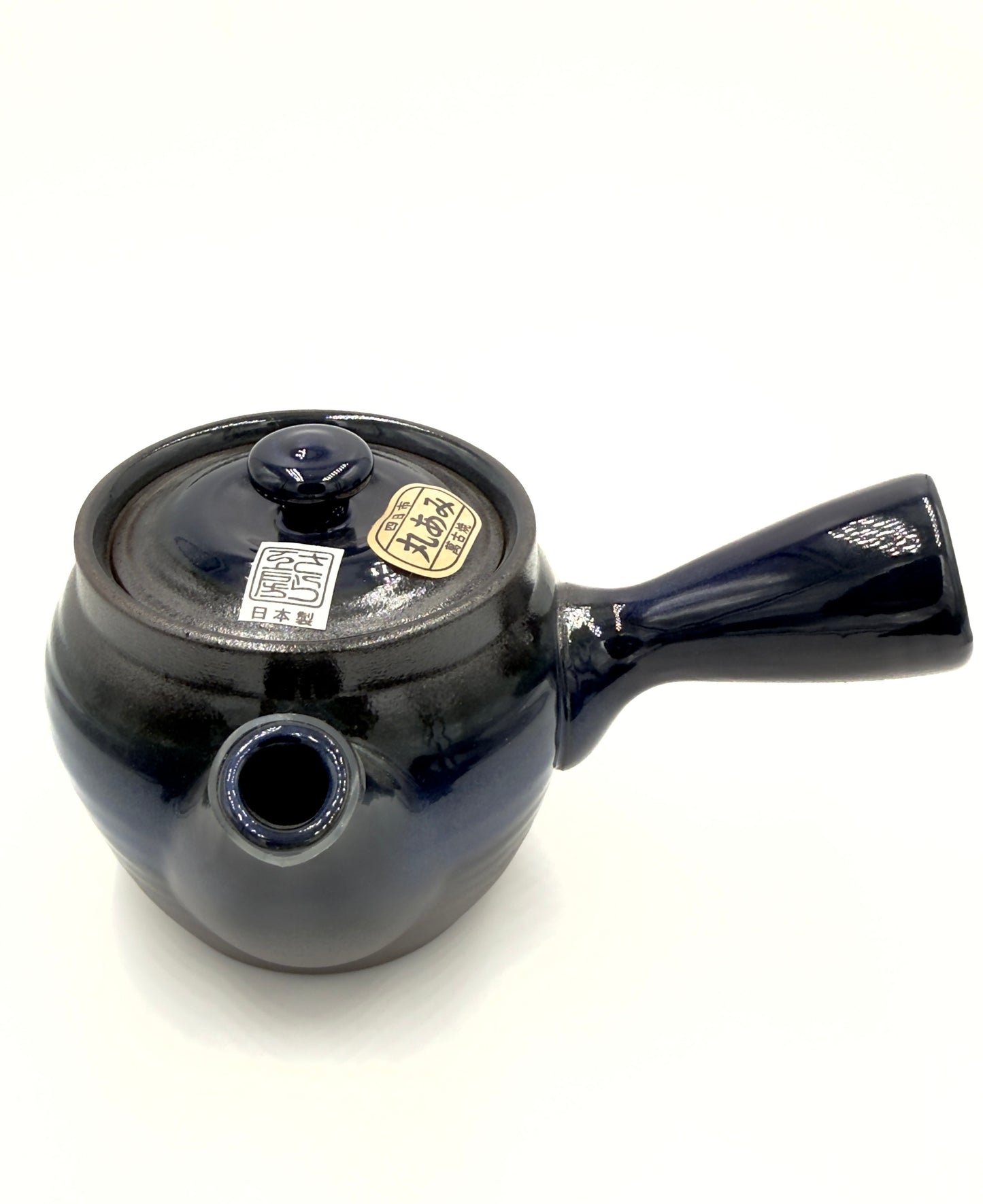 Japanische Handteekanne „Kyusu“ in tiefem Blau-Schwarz